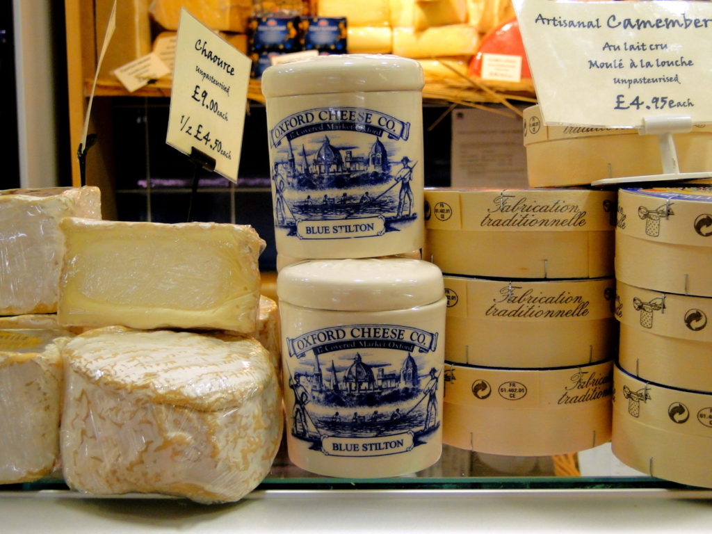 Display of Oxford Blue Cheese.